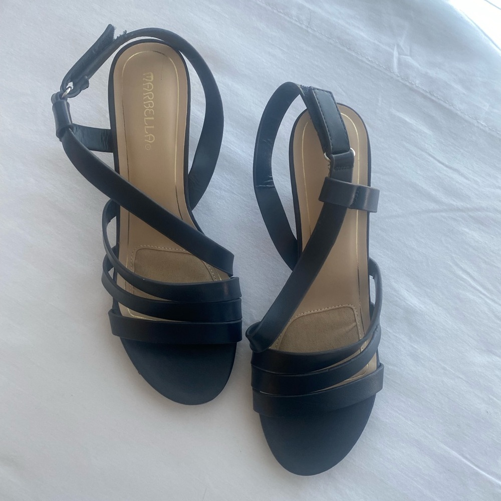 Marbella Blue Strappy Kitten Heel Sandals Women’s Size 8M New No Box - Picture 4 of 6